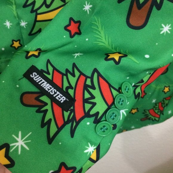 Suitmeister Christmas Trees Green Holiday Blazer - Picture 7 of 14